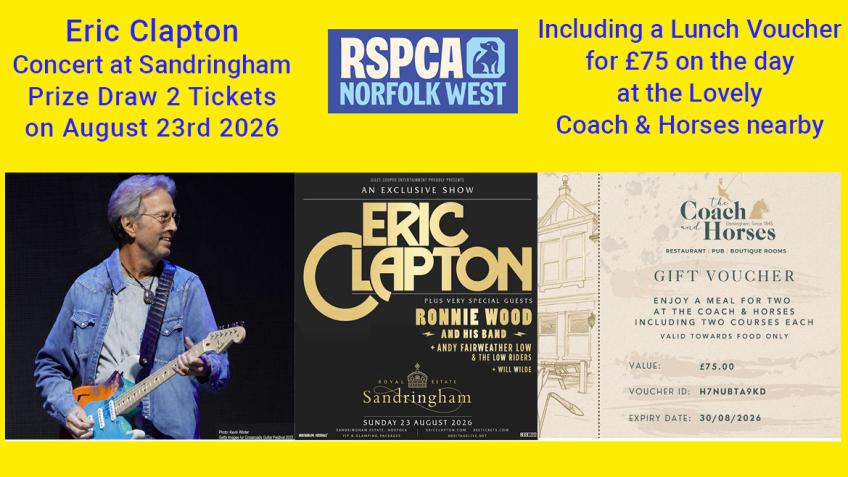 Eric Clapton Sandringham Tickets x2 and Lunch