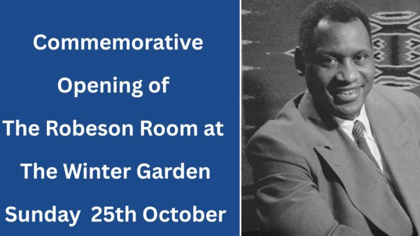 Plaque for Paul Robeson Winter Garden, Eastbourne