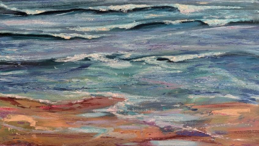 Original framed oil painting, Ebb and Flow
