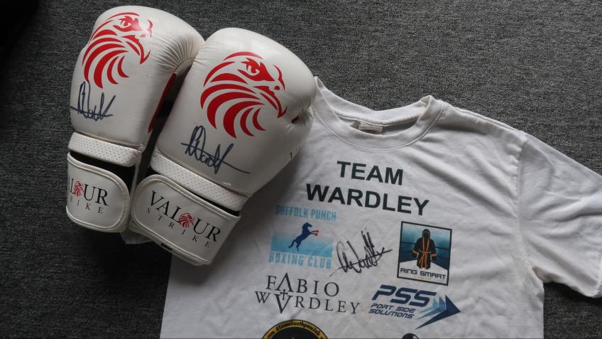 Fabio Wardley signed gloves