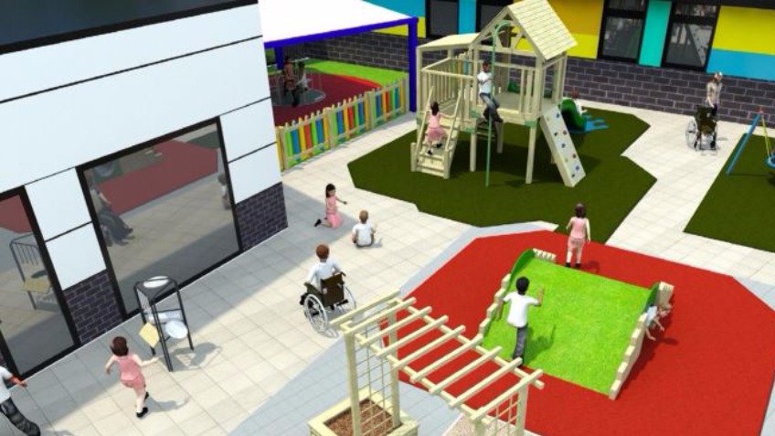 outdoor sensory play area