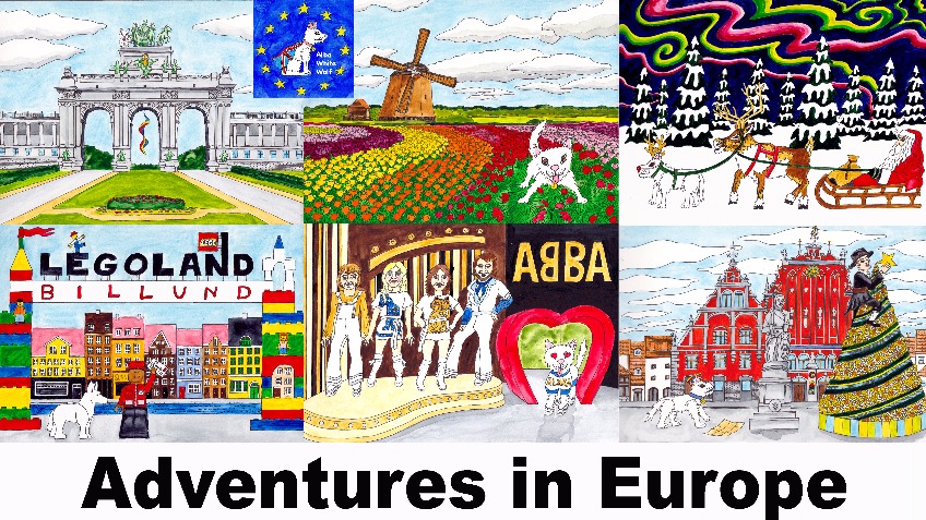 Alba White Wolf Goes To Europe - Children's Book