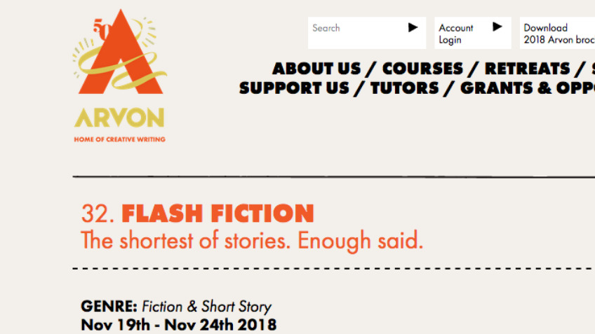 Funding places on Arvon Flash Fiction Course