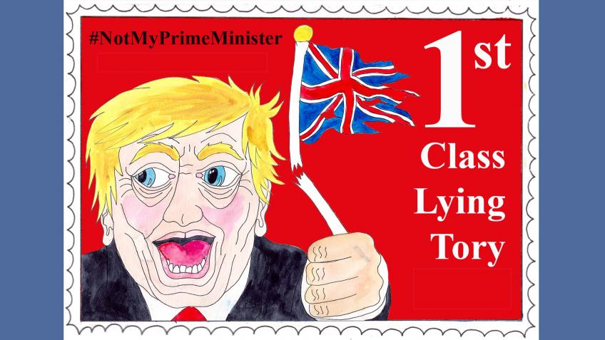 Boris Johnson Liar Stamp Stickers - a Politics crowdfunding project in  Sheffield by Madeleina Kay
