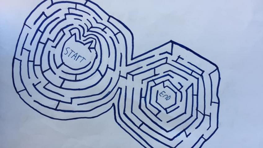 Felix is making mazes out of your initials