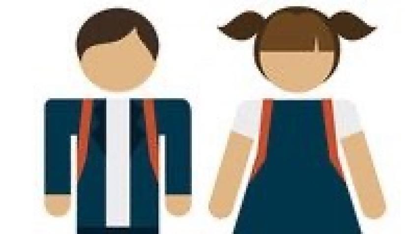 Childrens at home school uniform day
