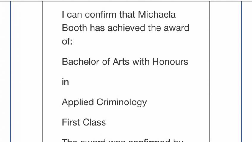 Help Michaela Pay for a Masters Degree