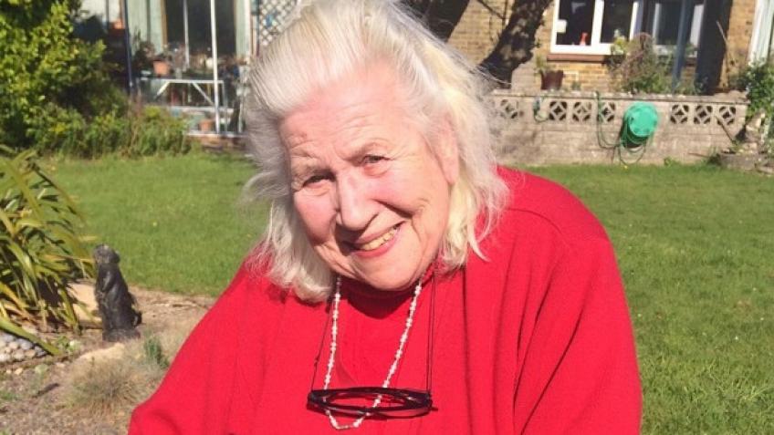 A 90 YRS OLD WALKING FOR COVID-19 FIGHTBACK FUND.