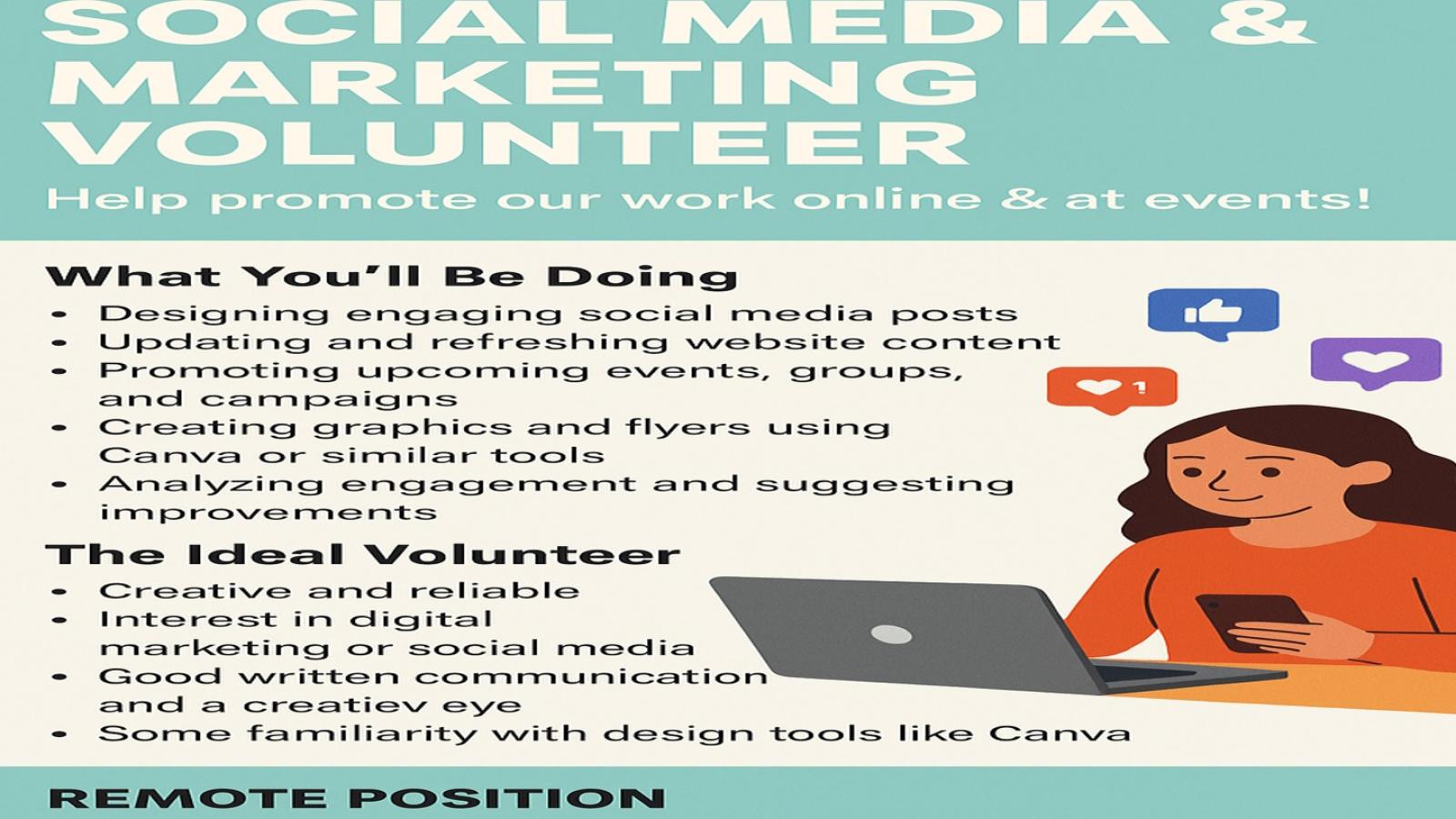 Social Media & Marketing Volunteer 